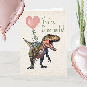 Tarjeta Dinosaur Dino-mite Valentín para la clase 
