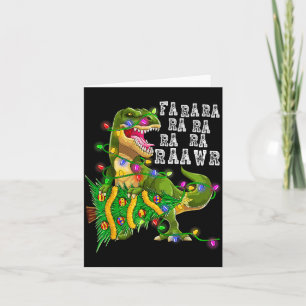 Tarjeta Dinosaur Navidad Fa Ra Rawr Árbol Rex Niños Xmas G