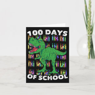 Tarjeta Dinosaur Niños Niñas Kids Estudiante T Rex 100 Día