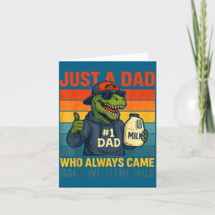 Tarjeta Dinosaur Papá Retro Leche Chiste Divertido Día del