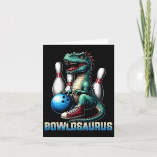 Tarjeta Dinosaur T-rex Bowling Gráfico divertido Dino Bowl
