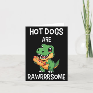 Tarjeta Dinosaur T Rex Hot Dog Shirt Funny Hot Dogs Are Ra