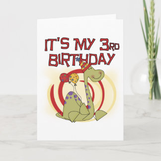 Tarjeta Dinosaurio 3er cumpleaños camisetas y regalos