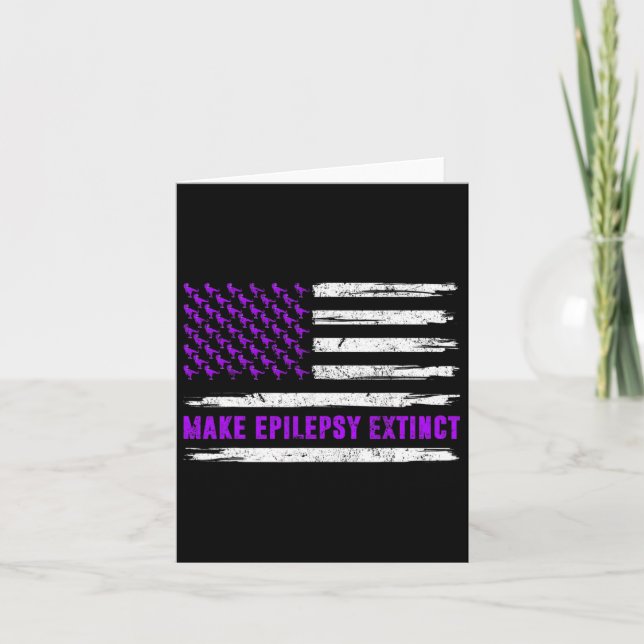 Tarjeta Dinosaurio Bandera Hacer Conciencia De Epilepsia E (Anverso)