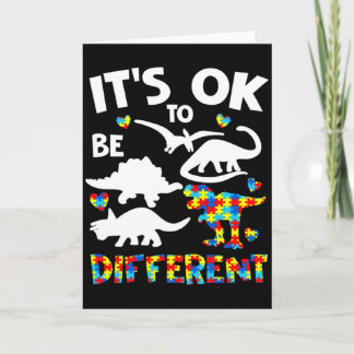 Tarjeta Dinosaurio Conciencia del Autismo Niño Niños Está 
