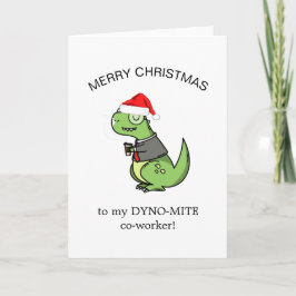Tarjeta dinosaurio de coworker dinosaurio divertido feliz 