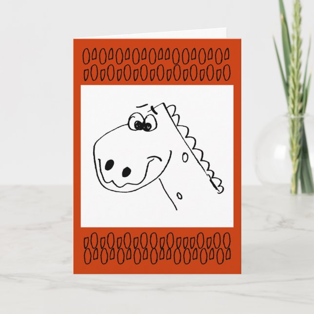 Tarjeta Dinosaurio de cumpleaños (Color me) (Anverso)