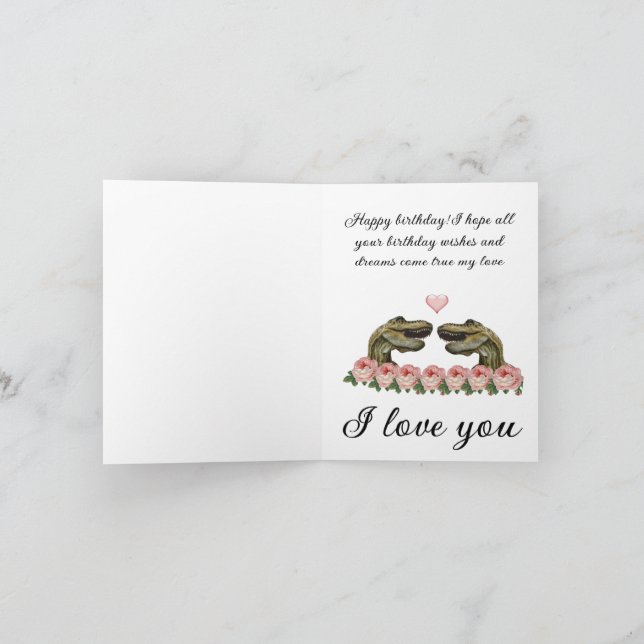 Tarjeta dinosaurio de cumpleaños feliz (Interior)