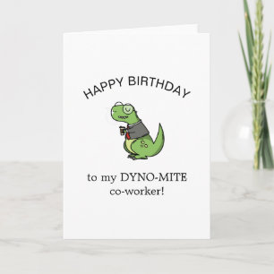 Tarjeta dinosaurio de dinosaur pun de cumpleaños divertido