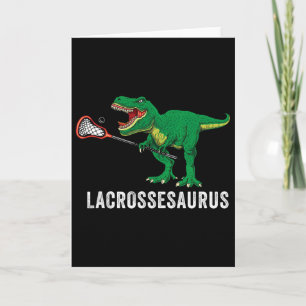 Tarjeta Dinosaurio de Lacrosse T Rex Divertido Lax Chicos 