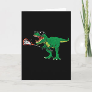 Tarjeta Dinosaurio de Lacrosse T Rex Divertido Lax Chicos 