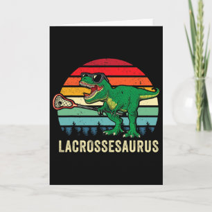 Tarjeta Dinosaurio de Lacrosse T Rex Divertido Lax Chicos