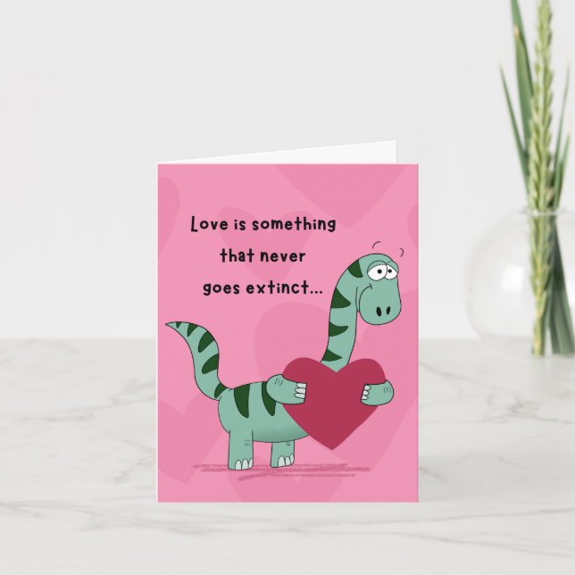 Tarjeta Dinosaurio de San Valentín (Anverso)