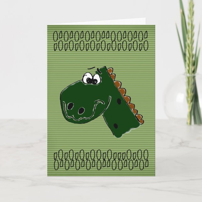 Tarjeta Dinosaurio del cumpleaños (Anverso)