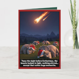 Tarjeta Dinosaurio divertido de Navidad