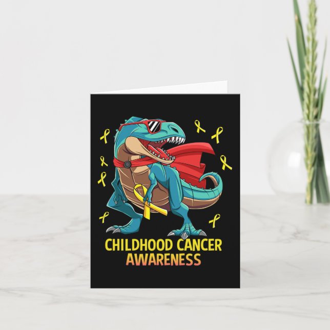 Tarjeta Dinosaurio divertido T-Rex Niños con conciencia so (Anverso)