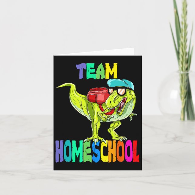 Tarjeta Dinosaurio escolar casero para volver a la escuela (Anverso)