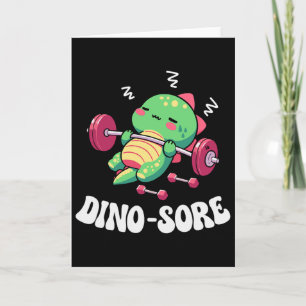 Tarjeta Dinosaurio Gimnasio Fitness Levantamiento de Pesas