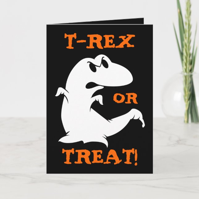 Tarjeta Dinosaurio Halloween (Anverso)