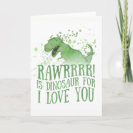 Tarjeta Dinosaurio para "Te amo"