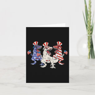 Tarjeta Dinosaurio Patriótico 4 De Julio Us Niños Ame