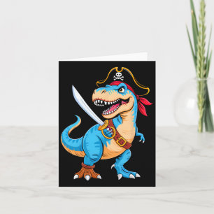 Tarjeta Dinosaurio pirata T Rex niños divertidos Halloween