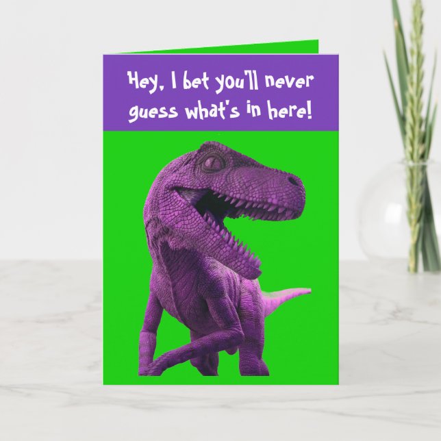 Tarjeta Dinosaurio púrpura (Anverso)