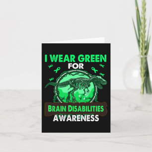 Tarjeta Dinosaurio Que Uso Verde Para La Discapacidad Del