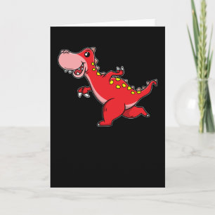 Tarjeta Dinosaurio sonriente para niños
