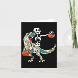 Tarjeta Dinosaurio T Rex Momia Montando Esqueleto Diversió