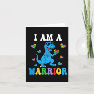 Tarjeta Dinosaurio T-rex Niños Soy Un Niño Guerrero Autism
