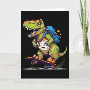 Tarjeta Dinosaurio T Rex Skateboarding Genial Skateboardin