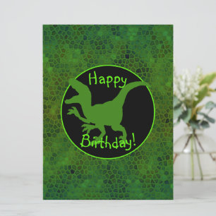 Tarjeta Dinosaurio Verde Esconde Feliz Cumpleaños!