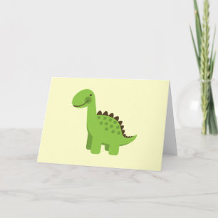 Tarjeta Dinosaurio verde lindo