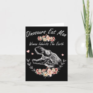 Tarjeta Dinosaurios Comen Hombre Mujer Hereda La Tierra