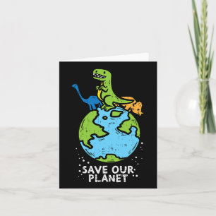 Tarjeta Dinosaurios Salvan A Nuestros Niños Del Planeta Cu