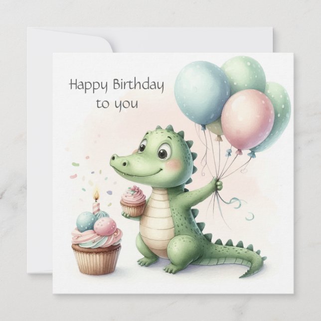 Tarjeta dinozaur birthday Personalize Custom (Anverso)