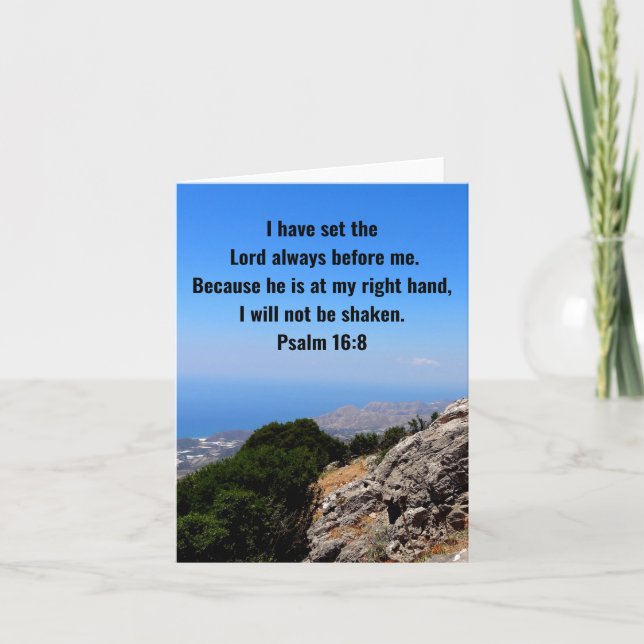 Tarjeta Dios A Mi Derecha Es Un Salmo Inquebrantable 16:8 (Anverso)