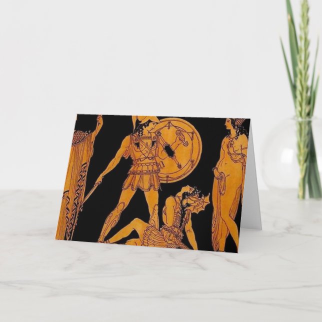 Tarjeta Dios Antiguo Y Frisa De La Diosa - Grecia (Anverso)