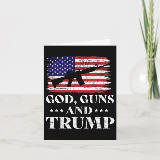 Tarjeta Dios Armas Y Trump  (Anverso)