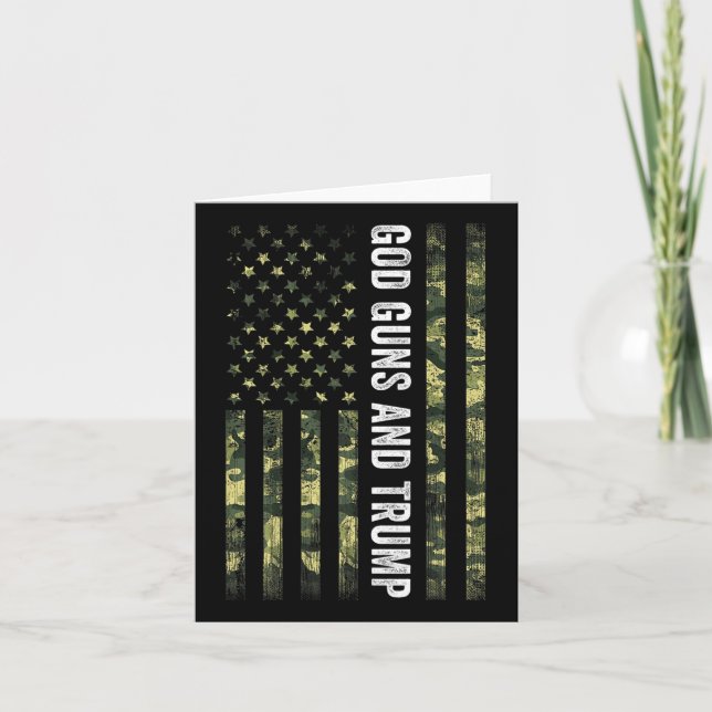 Tarjeta Dios Armas Y Trump 2ª Enmienda Bandera De Estados  (Anverso)