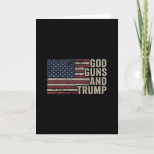 Tarjeta Dios Armas Y Trump - Divertido Republicano Pro Dio