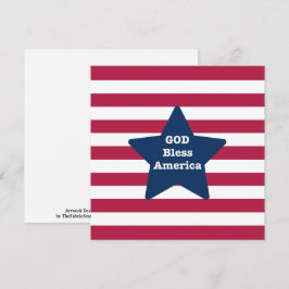 Tarjeta Dios bendiga a América Rojo Blanco y Azul
