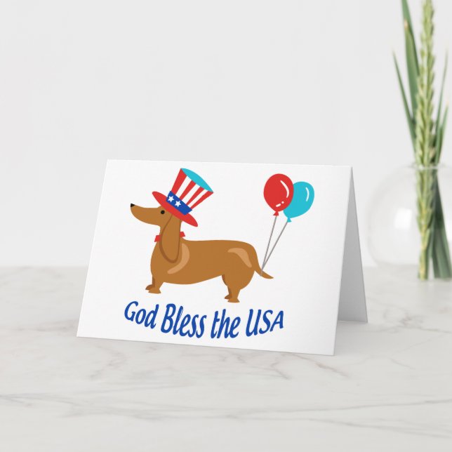 Tarjeta Dios bendiga a Estados Unidos (Anverso)