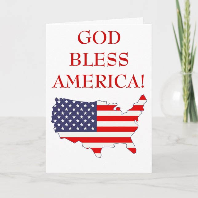 Tarjeta Dios bendiga a Estados Unidos (Anverso)