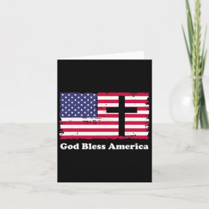 Tarjeta Dios bendiga a Estados Unidos con bandera patrióti