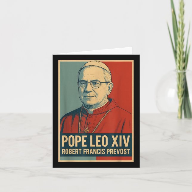 Tarjeta Dios bendiga al Papa Leo Xiv (Anverso)