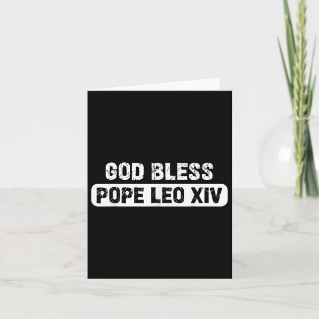 Tarjeta Dios bendiga al Papa León El Papa León Xiv (Anverso)