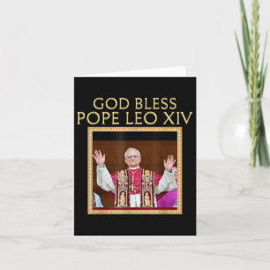 Tarjeta Dios bendiga al Papa León Xiv Retrato Católico Rel