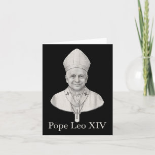 Tarjeta Dios bendiga el retrato del Papa León Xiv